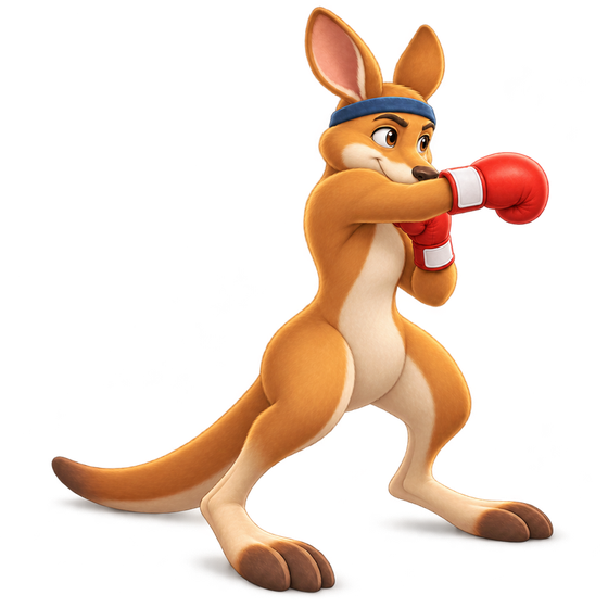 Roo throwing a lead hook